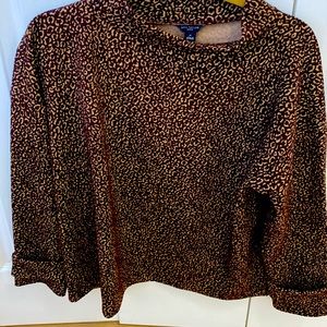 Cowl neck animal print top